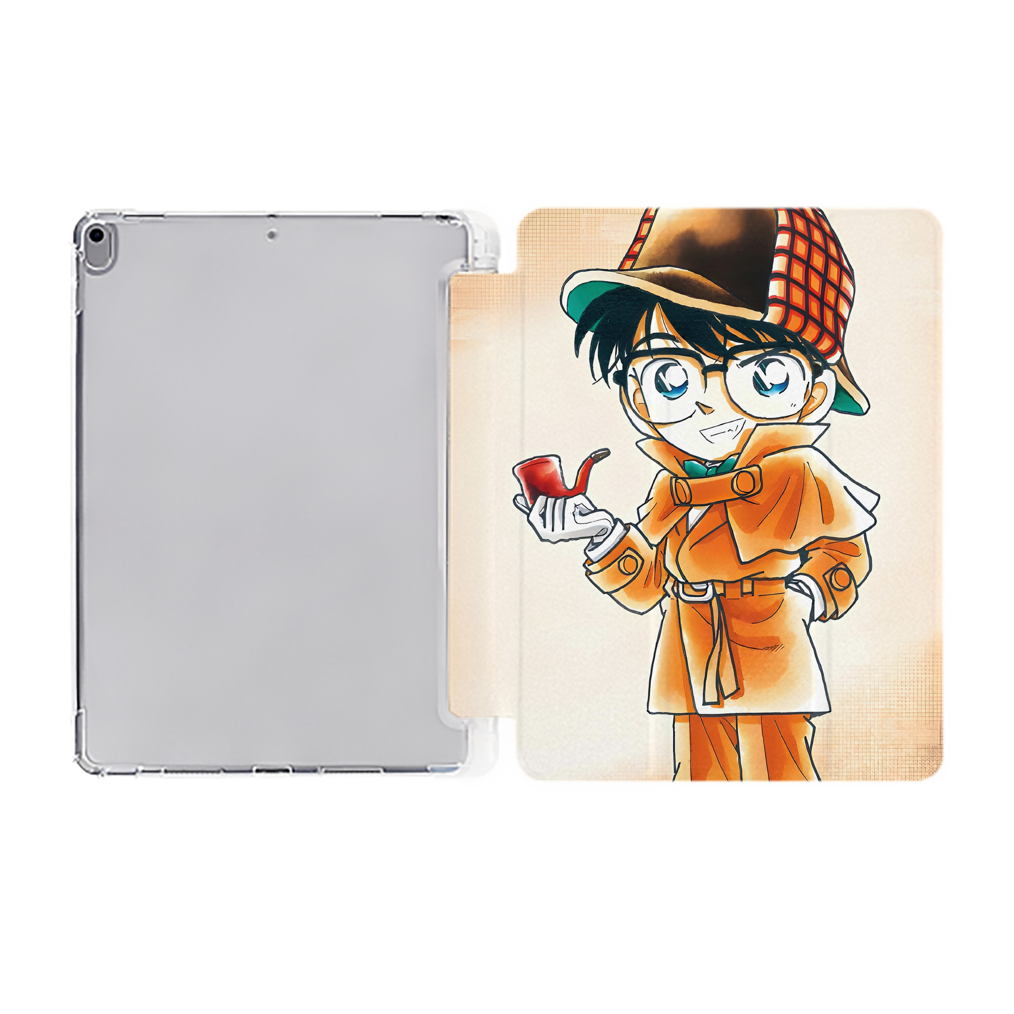 （画像用） 名探偵コナン Detective Conan IPad ケース ペン収納付き 三つ折りスタンド PUレザー×シリコン 対応機種9.5/10.5/10.9インチ
